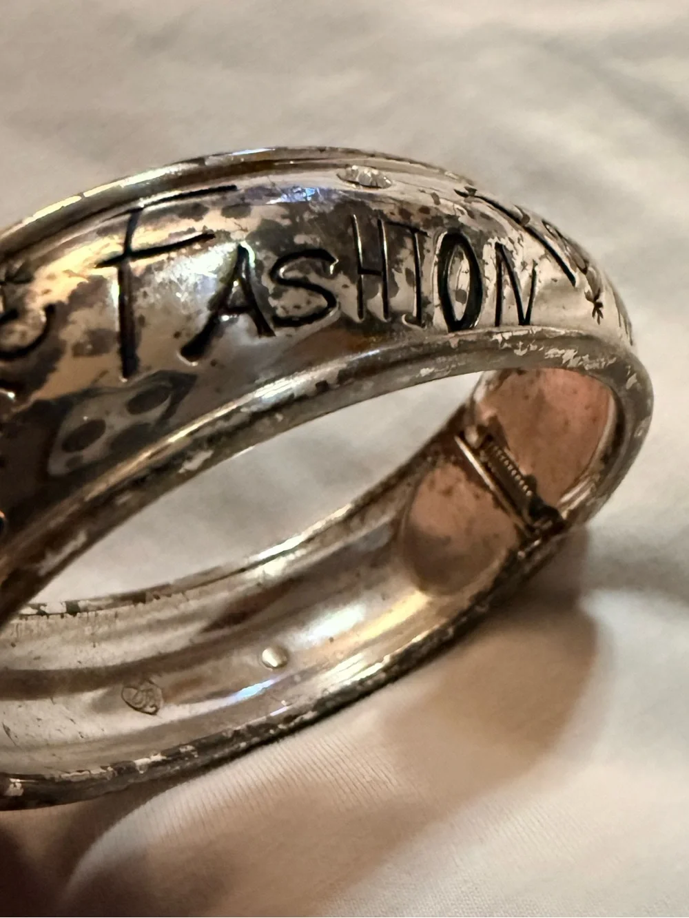 Brighton Fashionista Hinged Bangle Bracelet, Signed